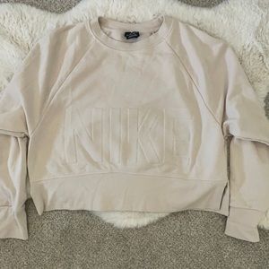 Nike Cropped Tan Sweatshirt